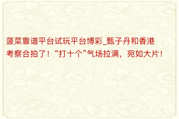 菠菜靠谱平台试玩平台博彩_甄子丹和香港考察合拍了！“打十个”气场拉满，宛如大片！