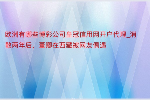 欧洲有哪些博彩公司皇冠信用网开户代理_消散两年后，董卿在西藏被网友偶遇