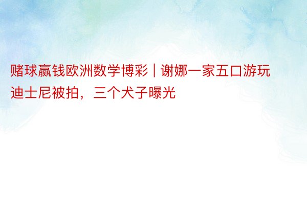 赌球赢钱欧洲数学博彩 | 谢娜一家五口游玩迪士尼被拍，三个犬子曝光